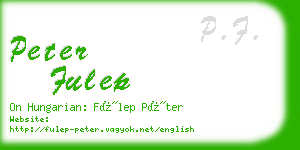 peter fulep business card